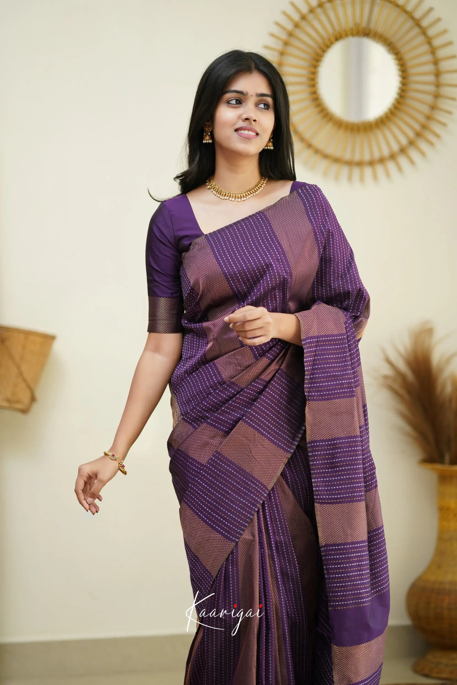 Sita - Violet Semi Silk Saree Sarees