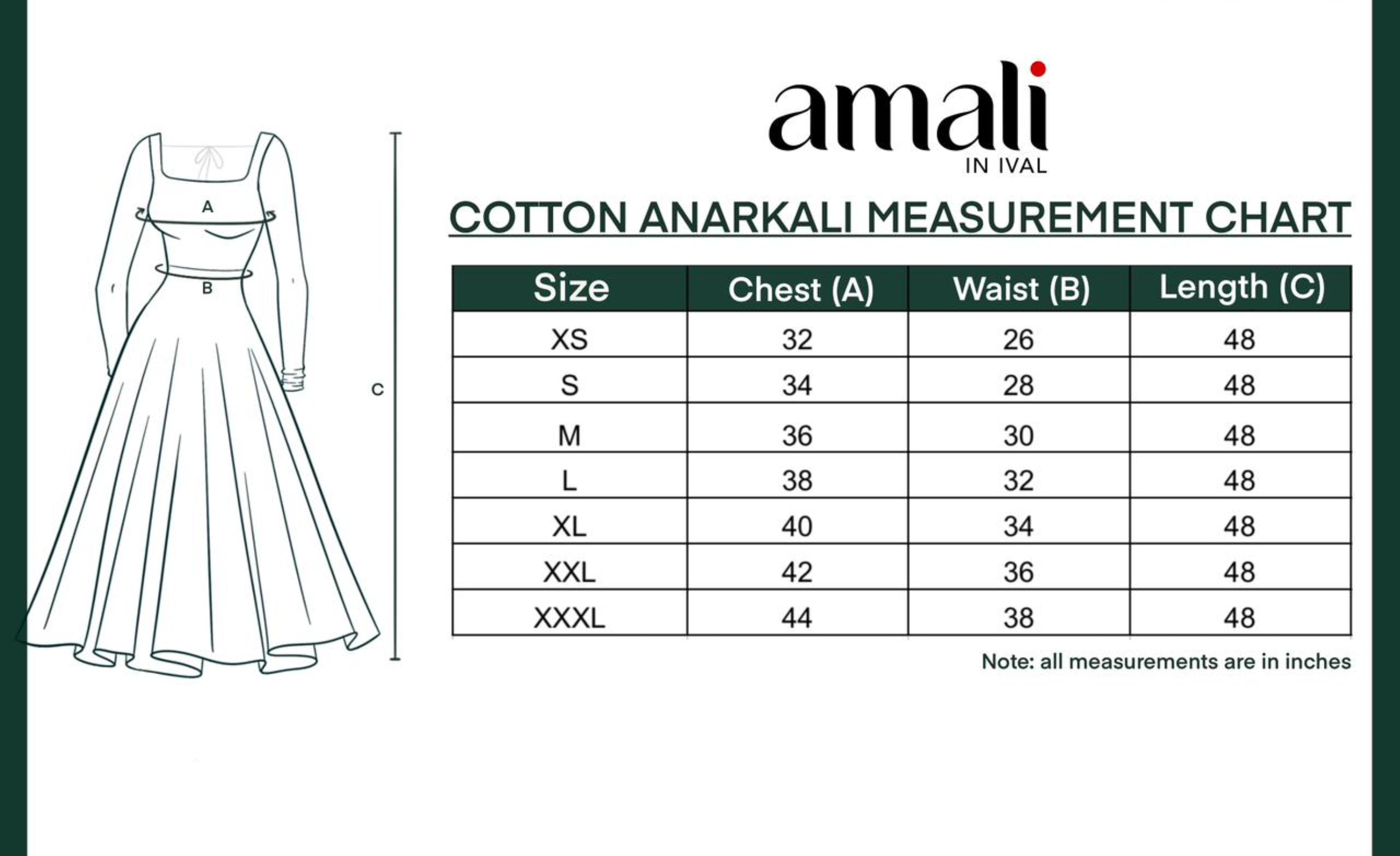 Black Chettinad Cotton Anarkali