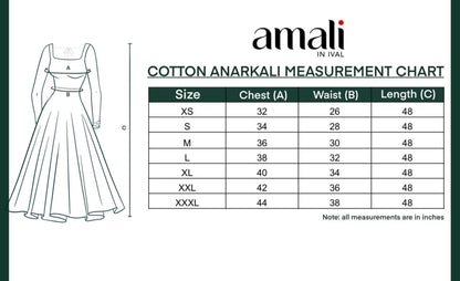 Black Chettinad Cotton Anarkali