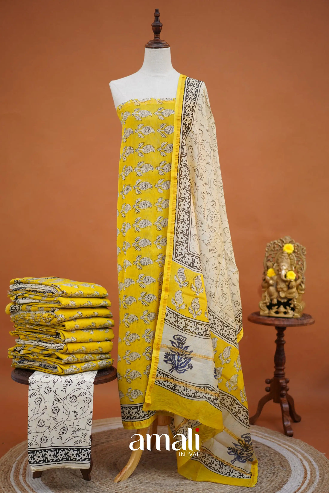 Swara Unstitched Salwar - Yellow salwar