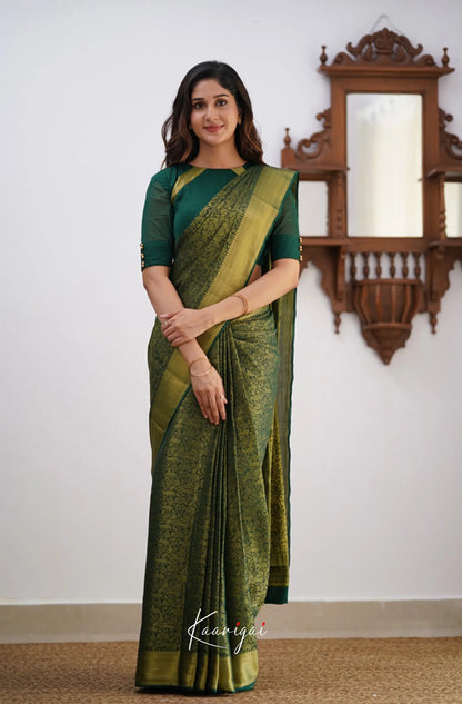 Tara - Dark Green Georgette Sarees