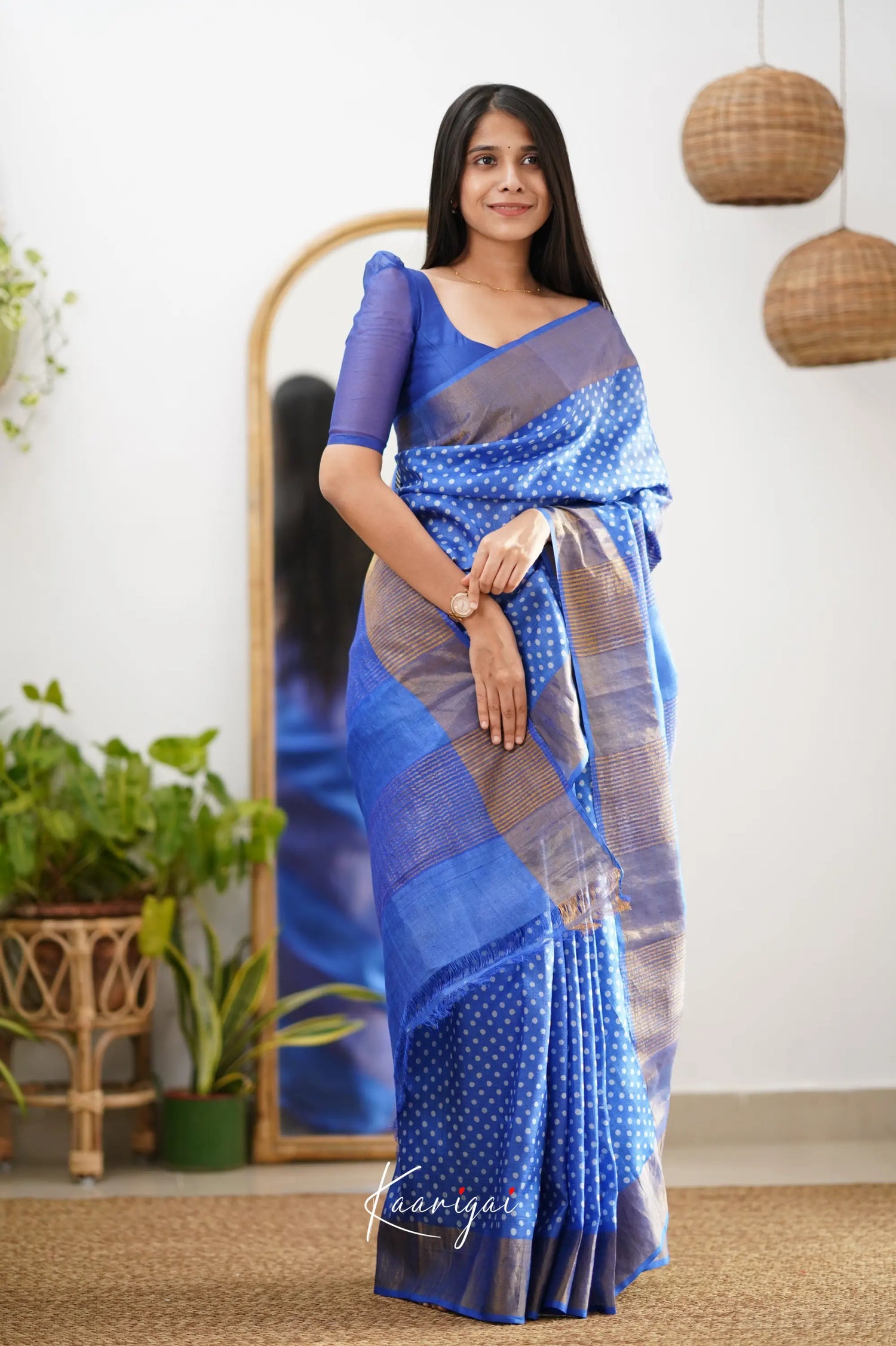 Tarika Ink Blue Shade Pure Tussar Saree Sarees