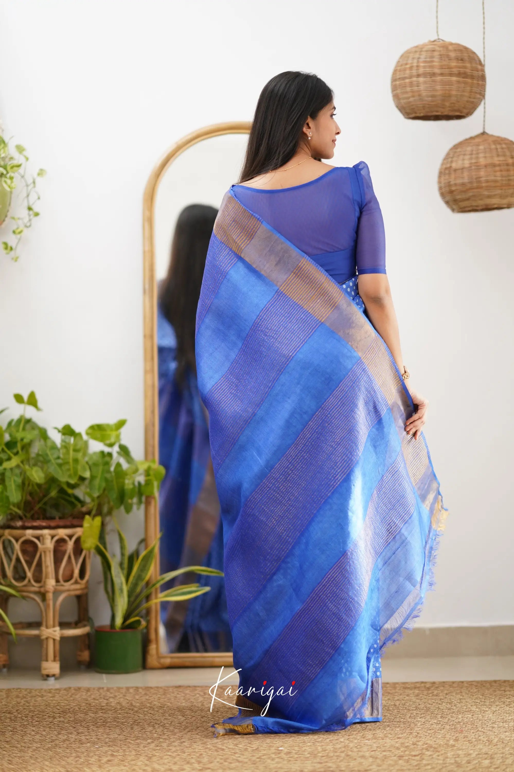 Tarika Ink Blue Shade Pure Tussar Saree Sarees