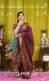 Teal blue and Brown Chettinad Cotton Salwar Set - salwar