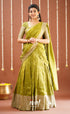 Tulip Gaji Fancy Silk Halfsaree - Olive Green Half Sarees