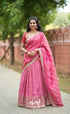 Tulip Gaji Silk Half saree - Bright Pink Half Sarees