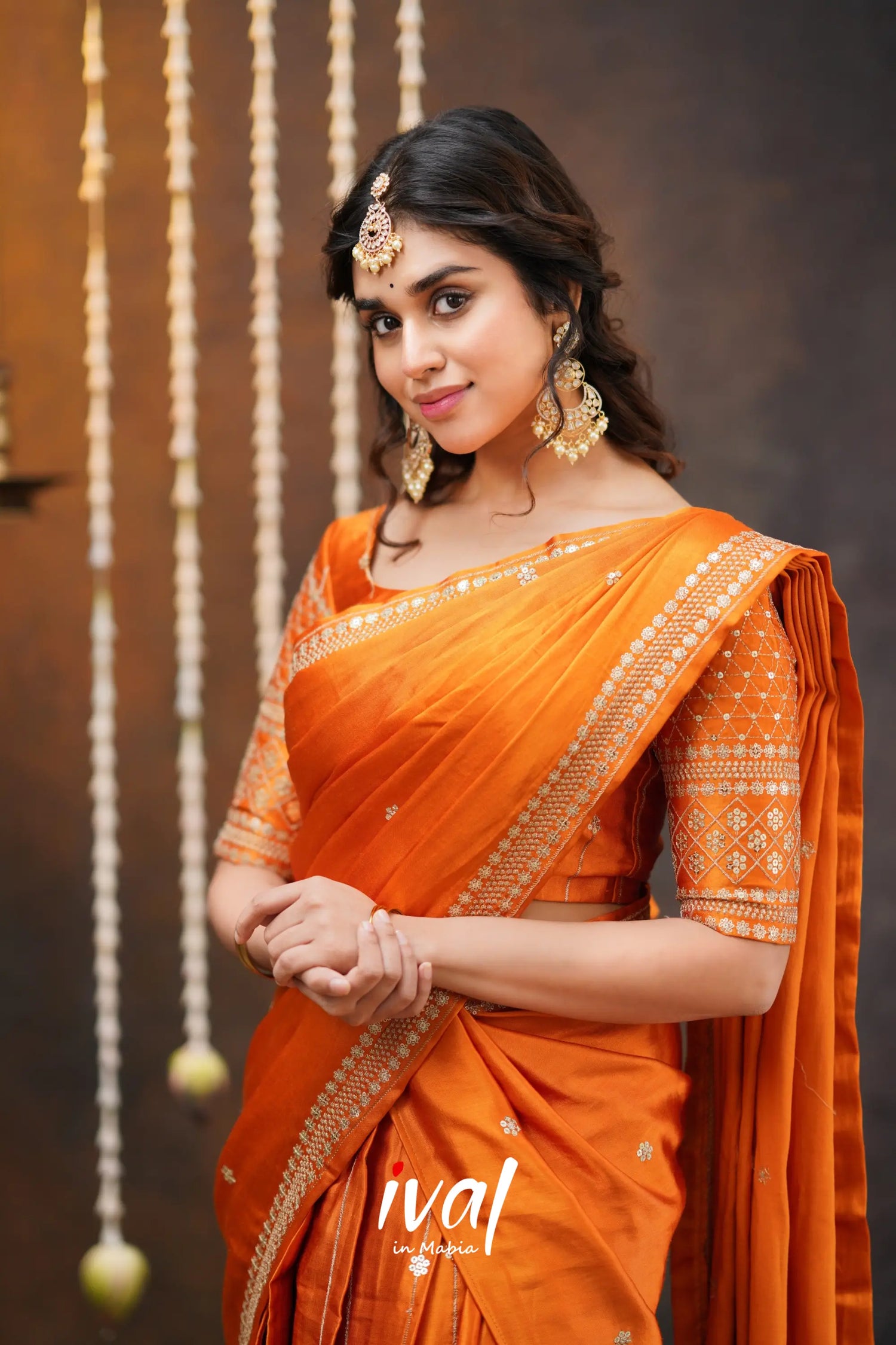 Tulip - Orange Pure Gaji Silk Halfsaree Half Sarees