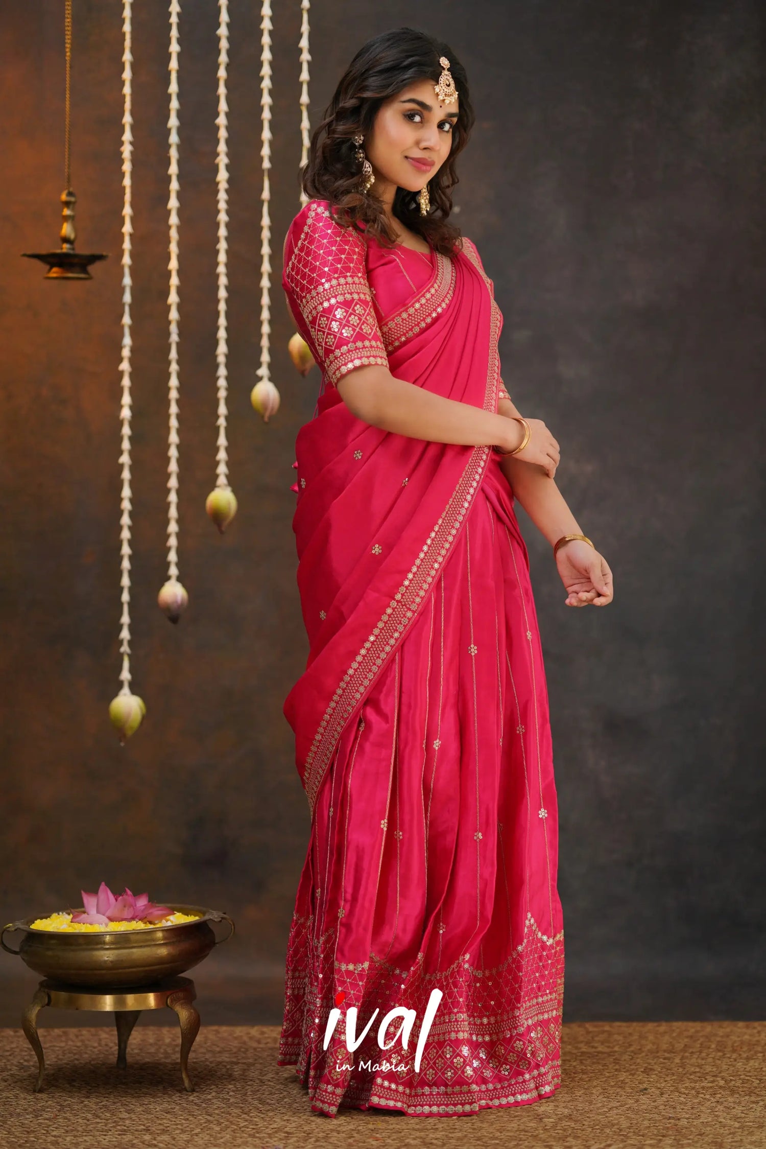 Tulip - Pink Pure Gaji Silk Halfsaree Half Sarees