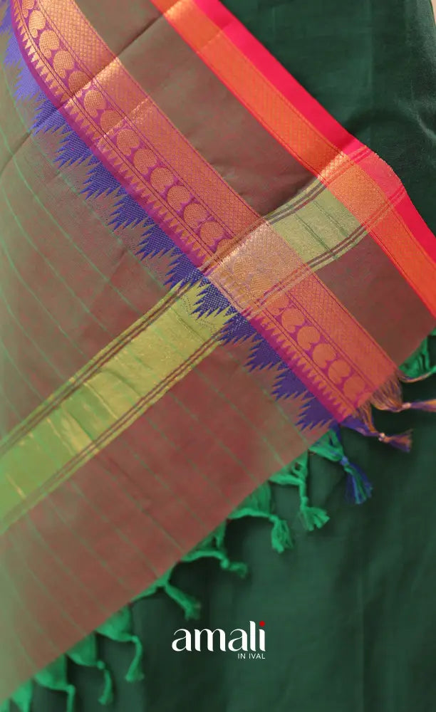 Two-Tone Grey With Pink Chettinad Cotton Dupatta salwar
