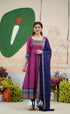 Two-tone Magenta and Royal blue Chettinad Cotton Anarkali - Anarkalis