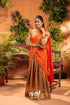 Vanani - Beige And Orange Silk Halfsaree Half Sarees