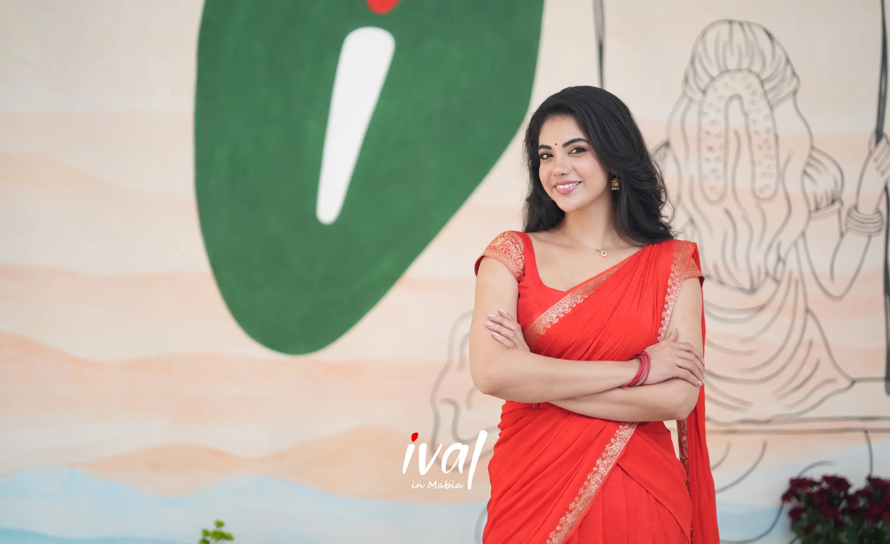 Vedika - Chinnon Halfsaree - Red - Half Sarees