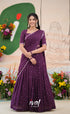 Vedika - Dark Purple Georgette Halfsaree Half Sarees