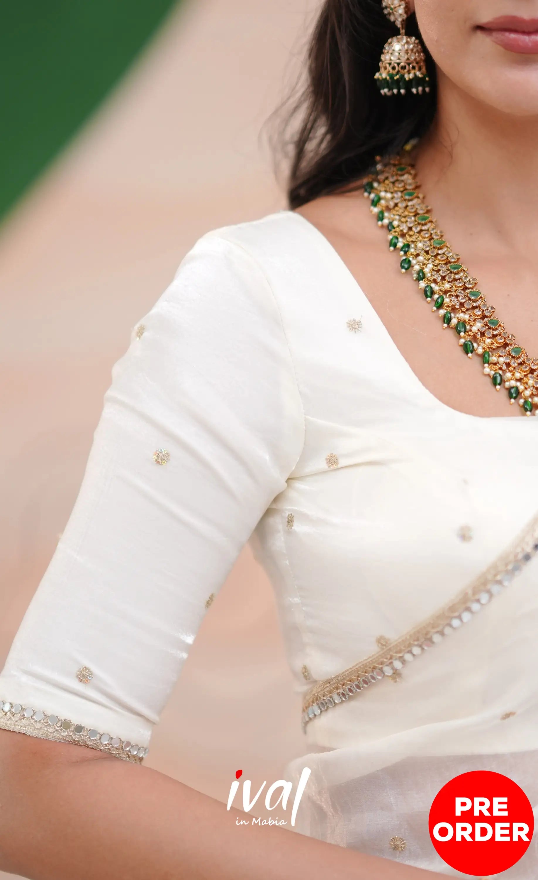 Vedika - White Scape Silk Halfsaree Half Sarees