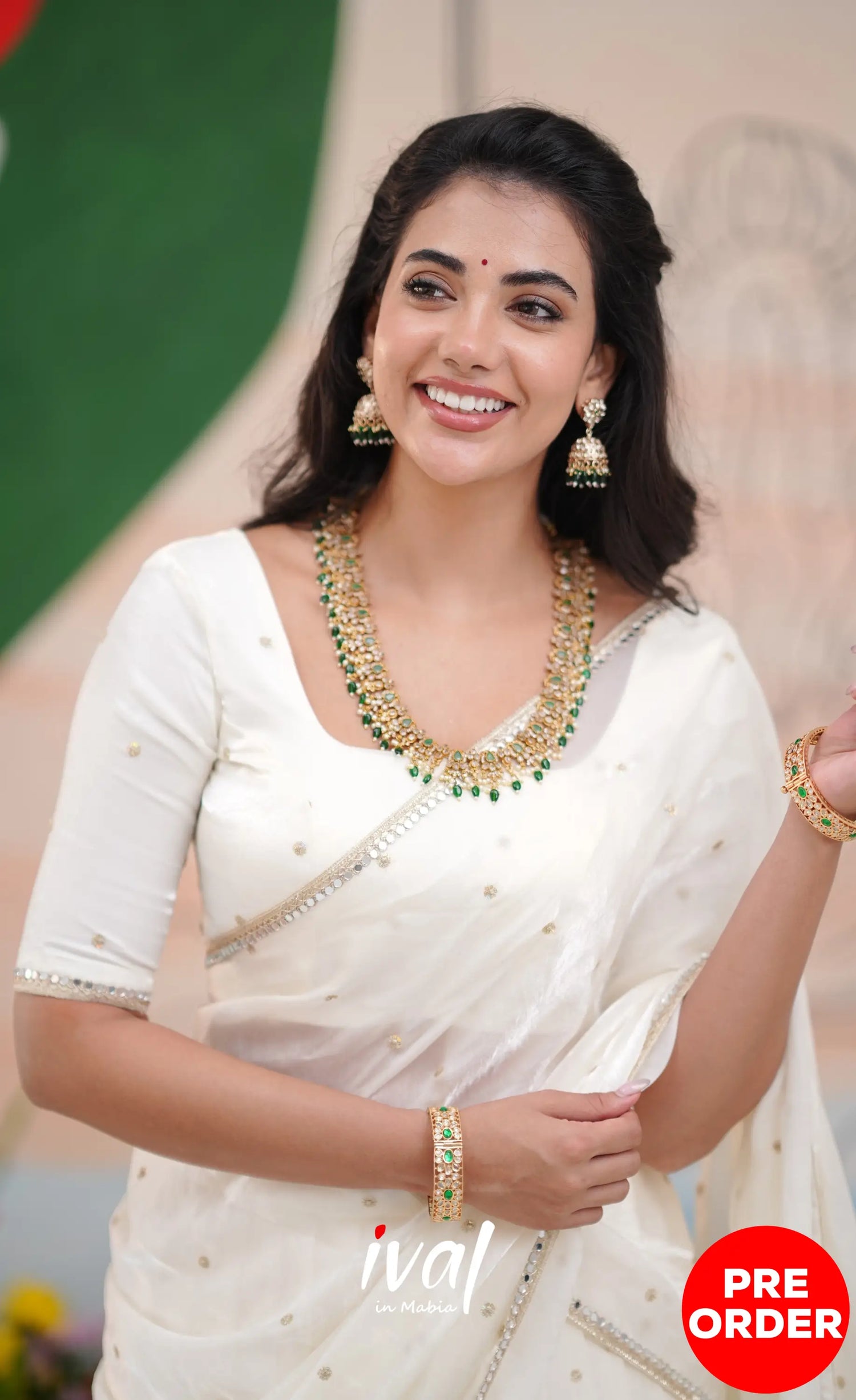 Vedika - White Scape Silk Halfsaree Half Sarees