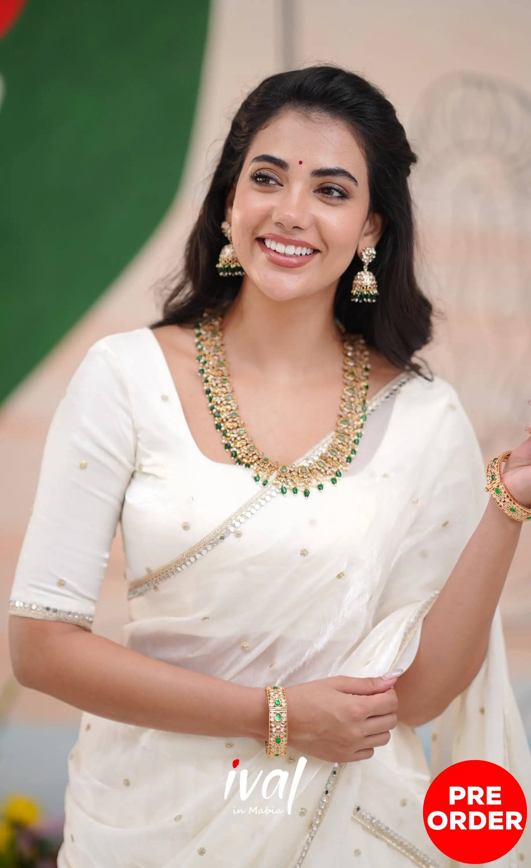 Vedika - White Scape Silk Halfsaree Half Sarees