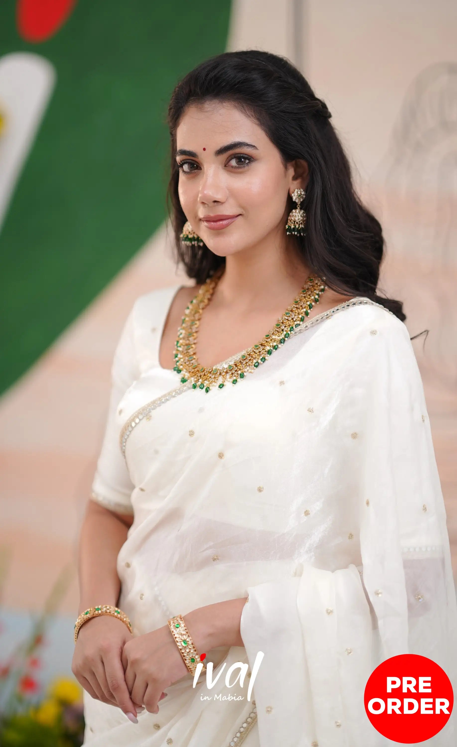 Vedika - White Scape Silk Halfsaree Half Sarees