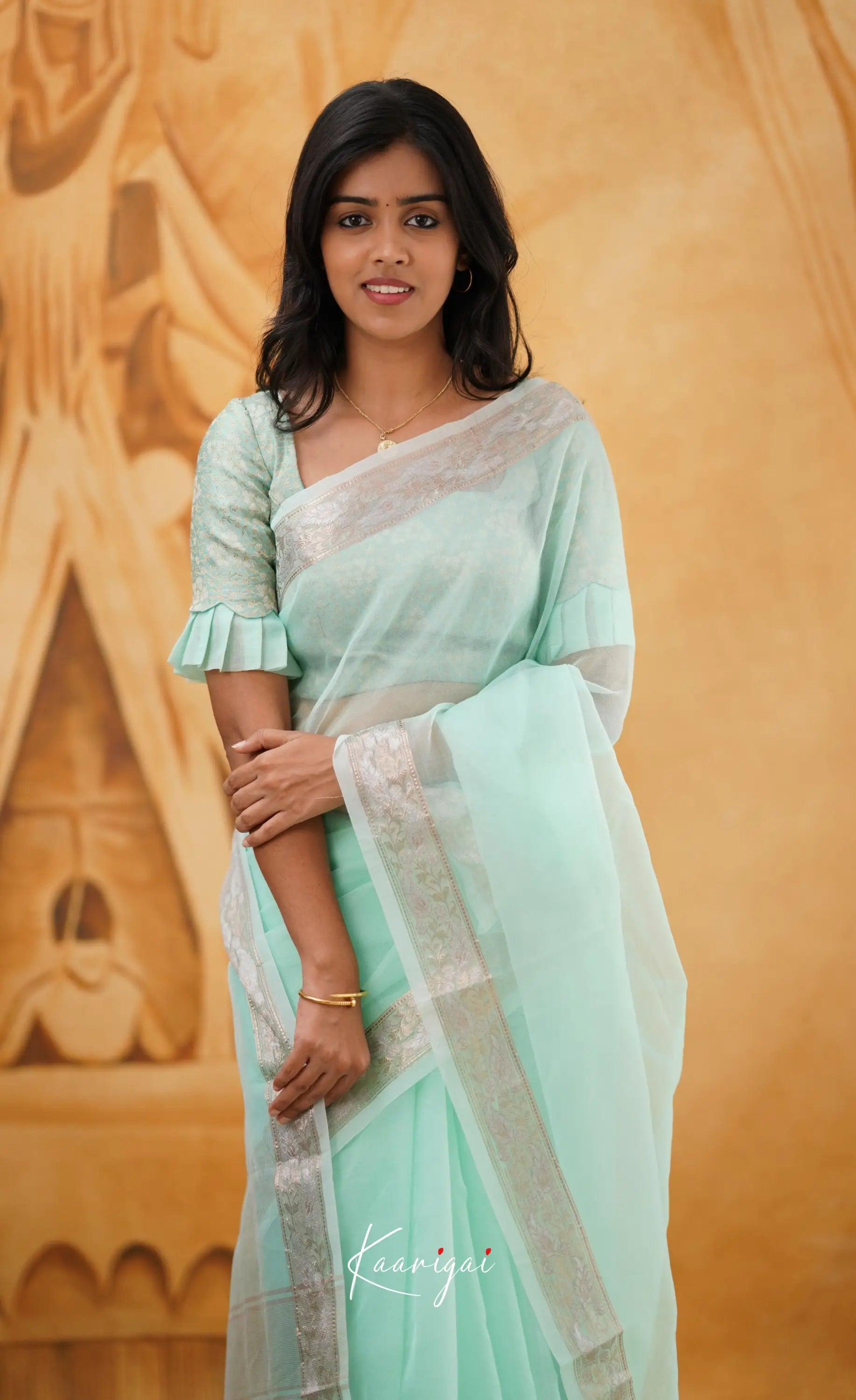 Vinathi- Pastel Blue Organza Saree Sarees