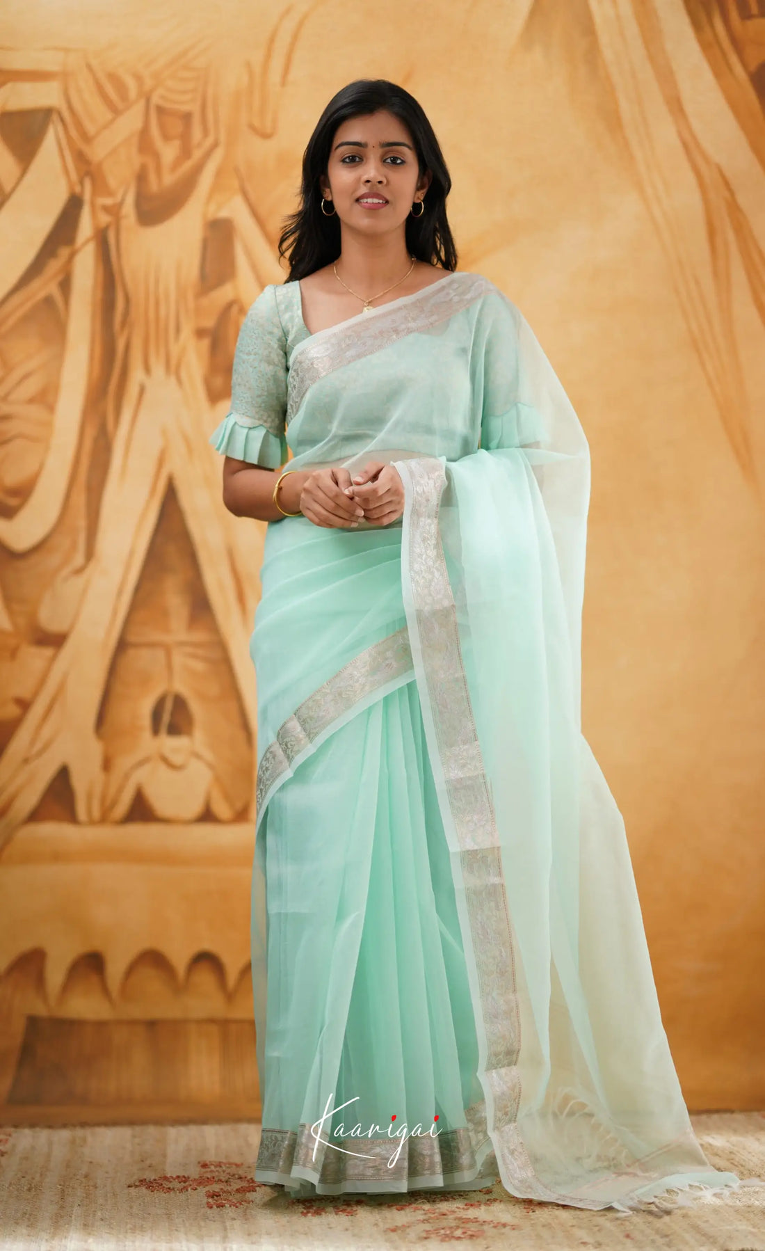 Vinathi- Pastel Blue Organza Saree Sarees