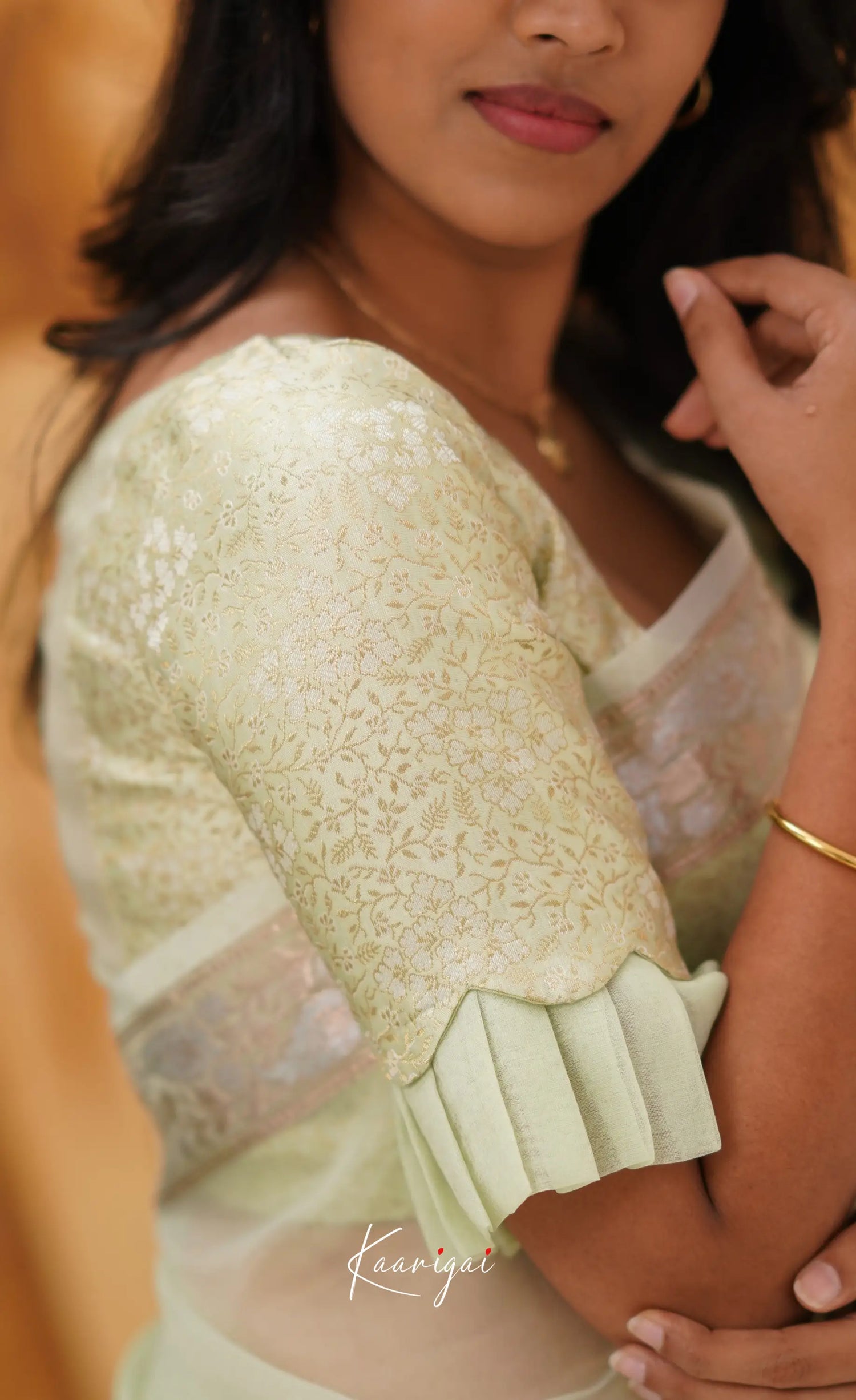 Vinathi- Pastel Green Organza Saree Sarees