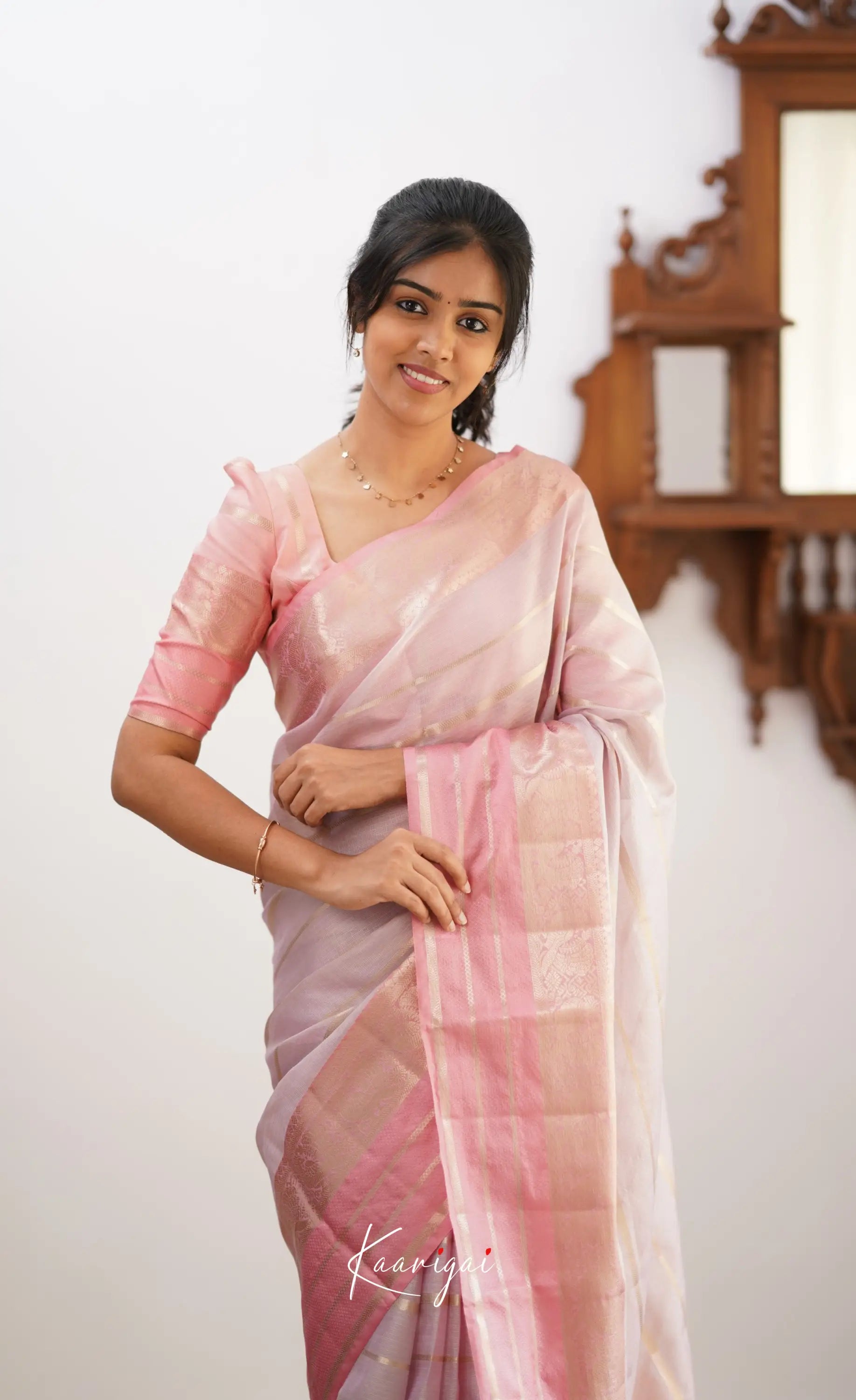 Vinathi- Pastel Lavender Organza Saree Sarees