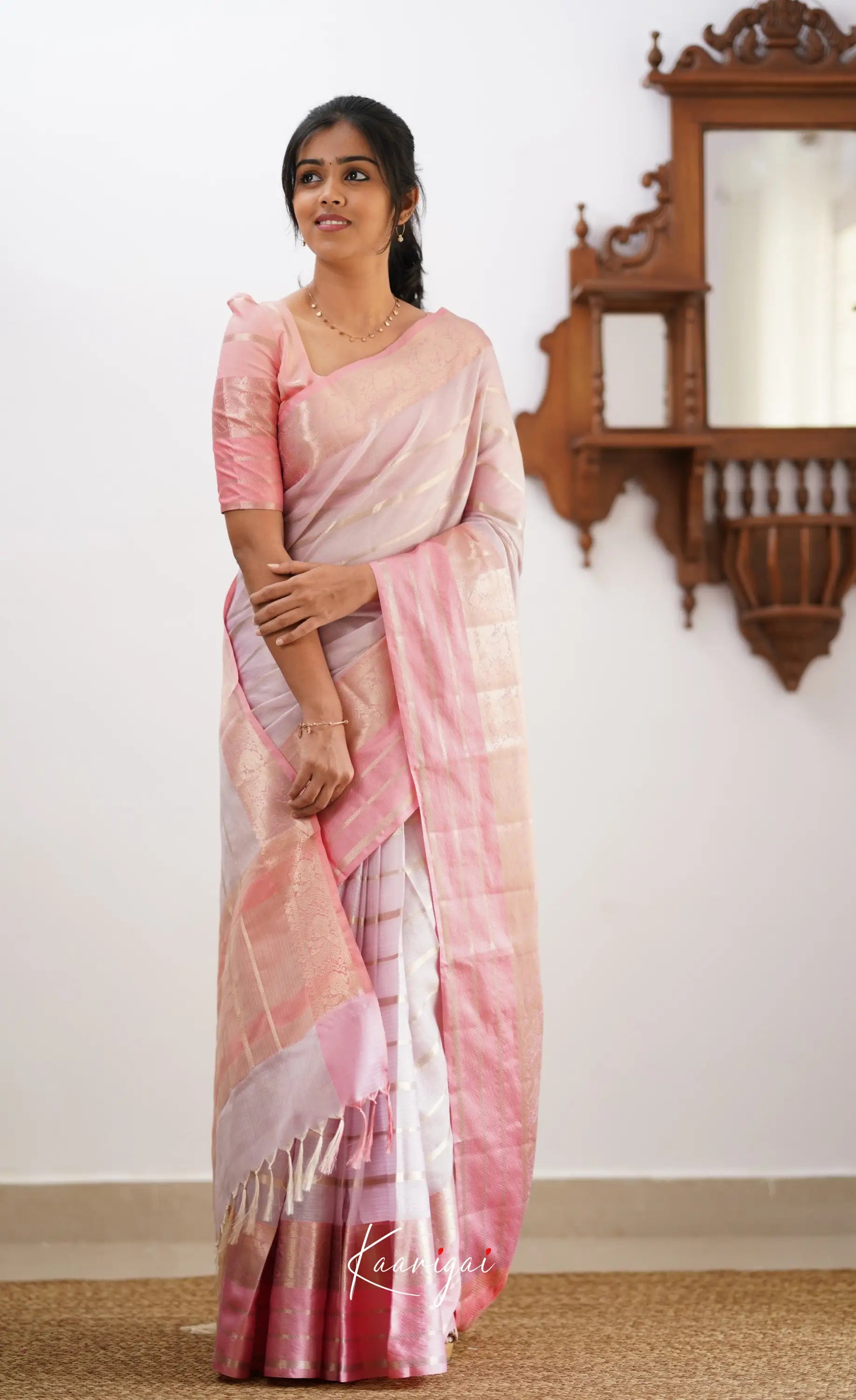 Vinathi- Pastel Lavender Organza Saree Sarees