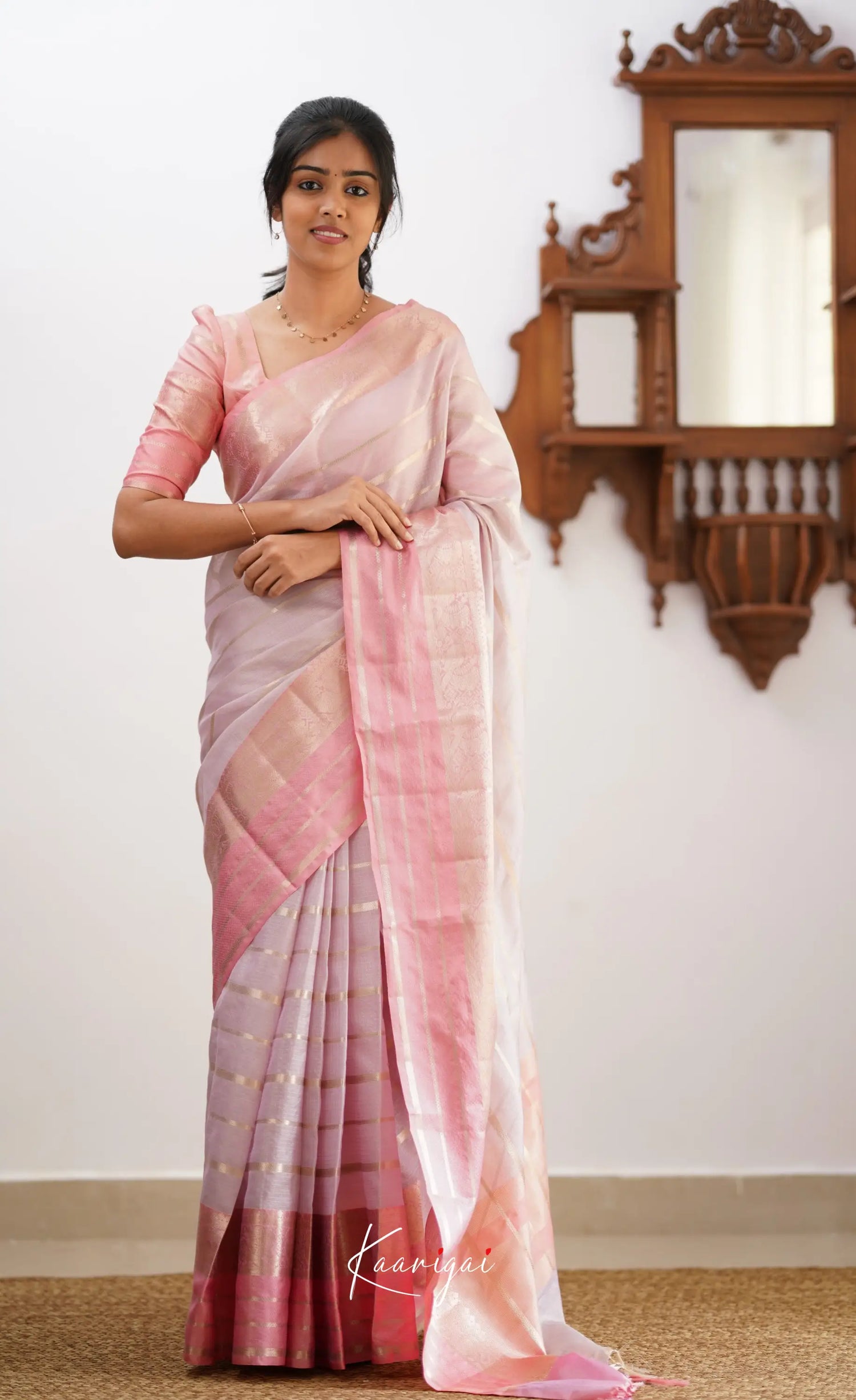 Vinathi- Pastel Lavender Organza Saree Sarees