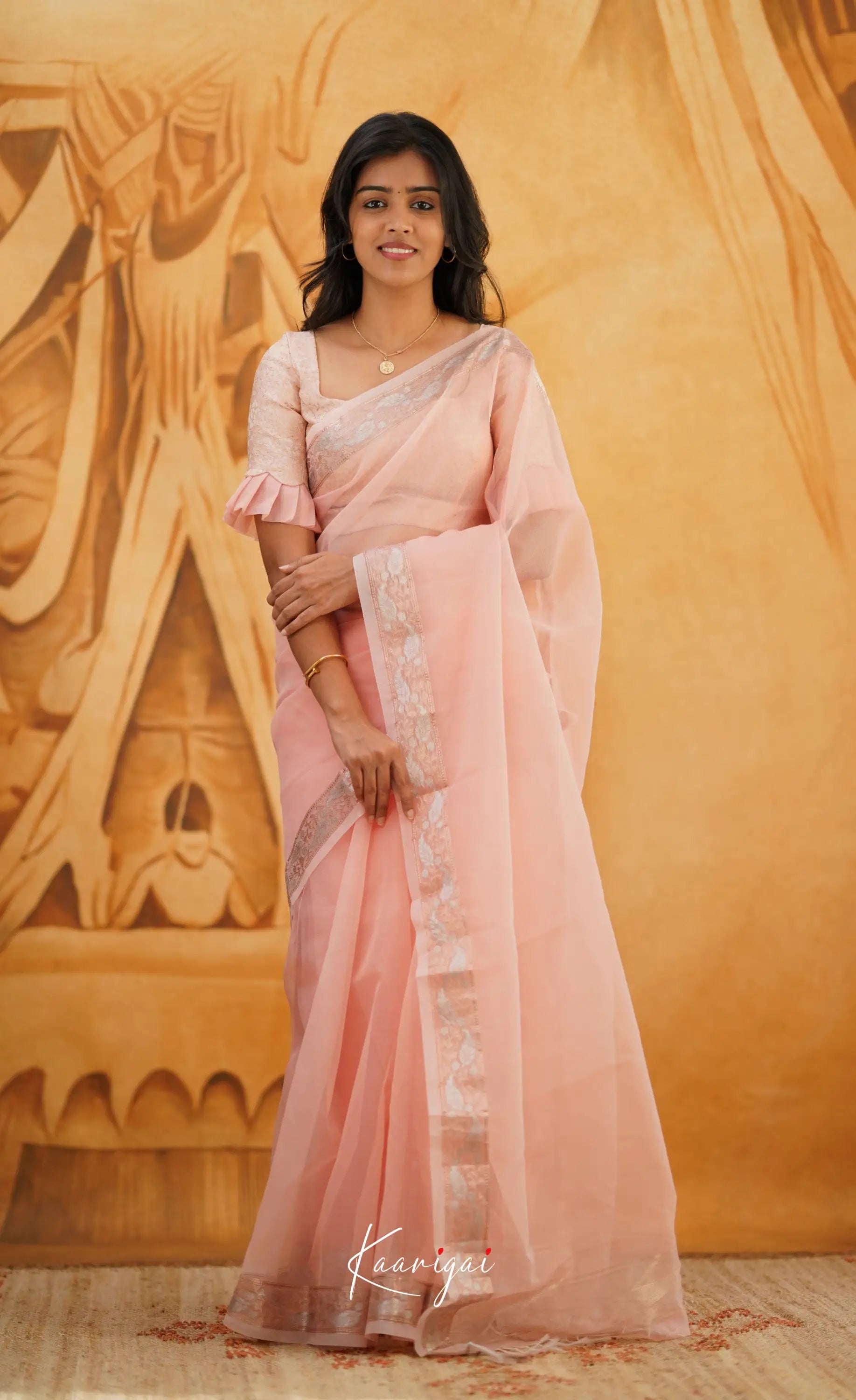 Pure Organza Saree Online with Embroidery In Pastel Green Colour