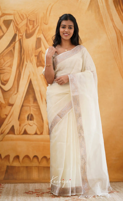 Vinathi- White Organza Saree Sarees