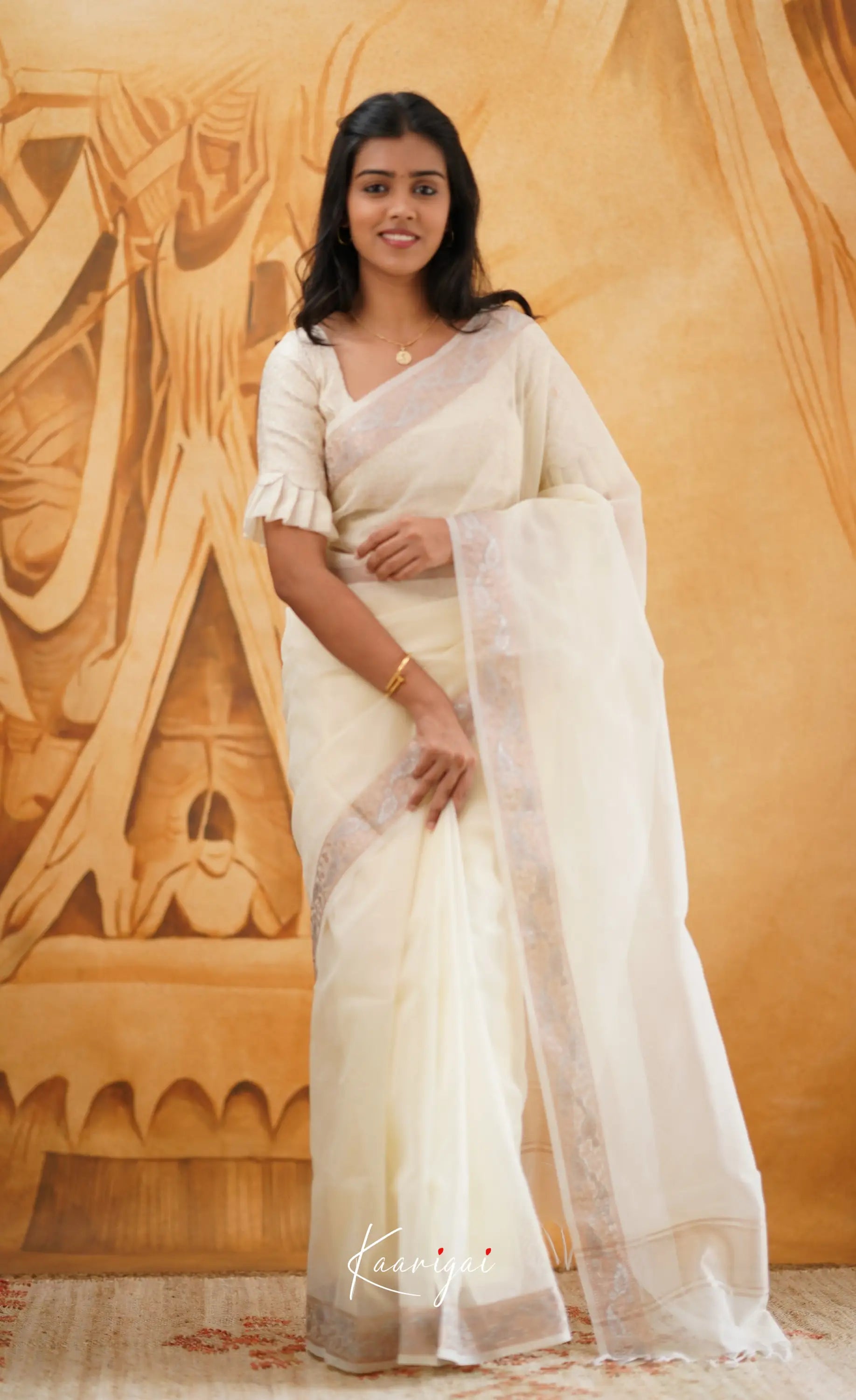 Vinathi- White Organza Saree Sarees