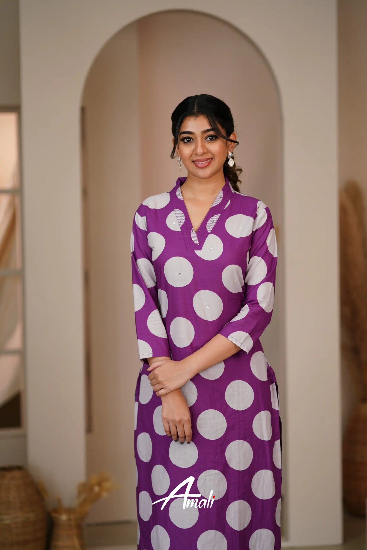 Violet Cotton Salwar Anarkalis