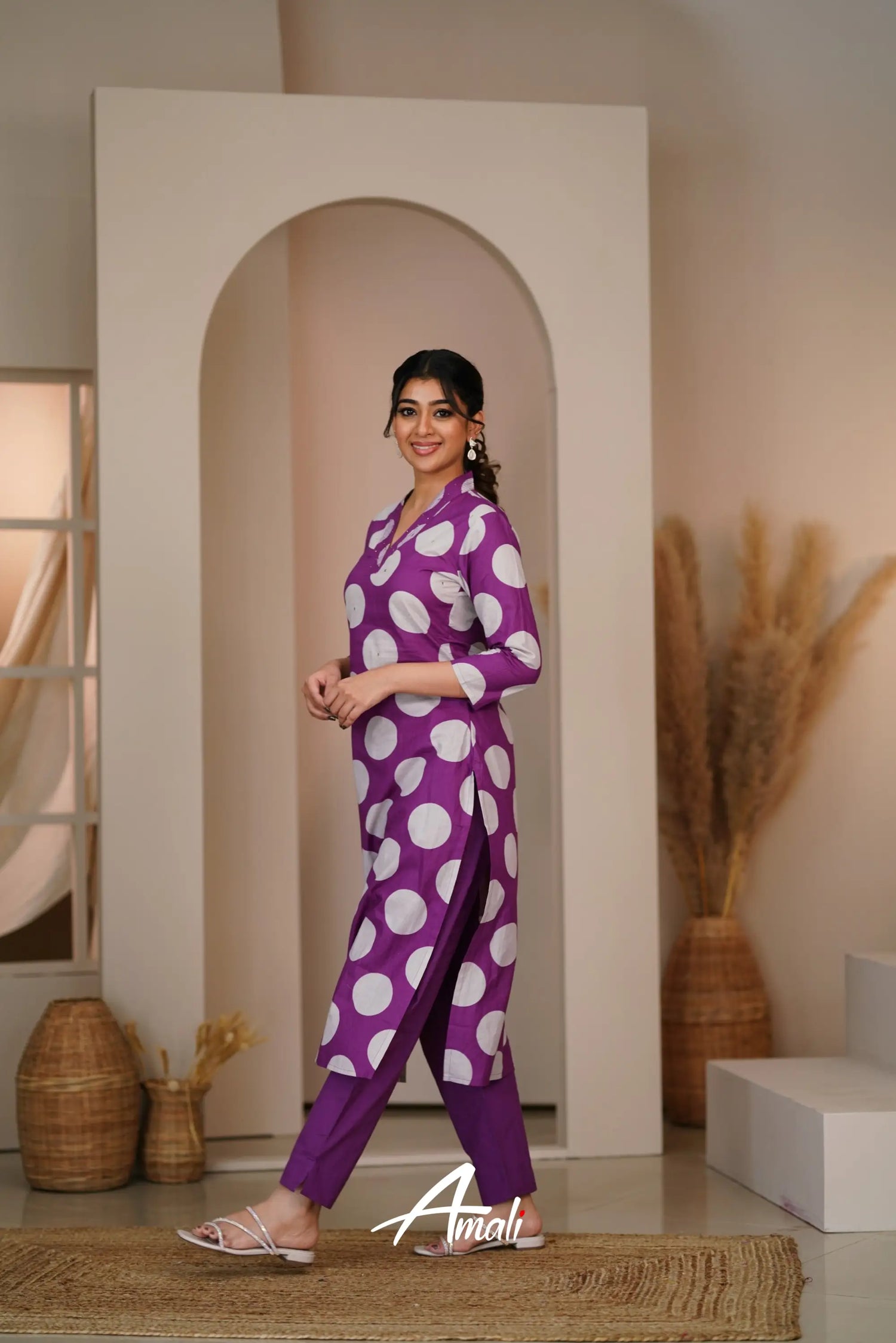 Violet Cotton Salwar Anarkalis