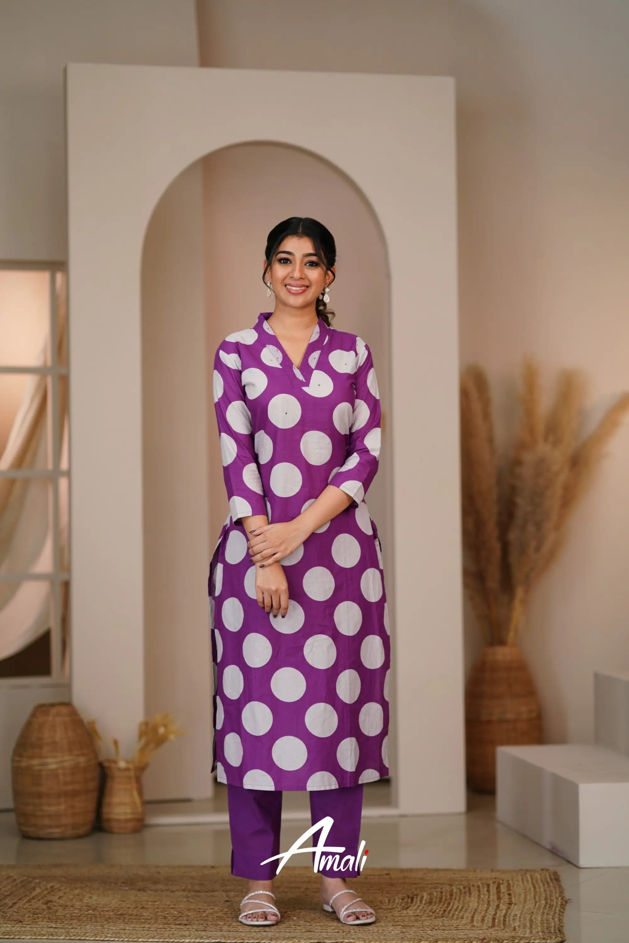 Violet Cotton Salwar Anarkalis