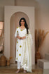 White And Olive Green Cotton Salwar Anarkalis