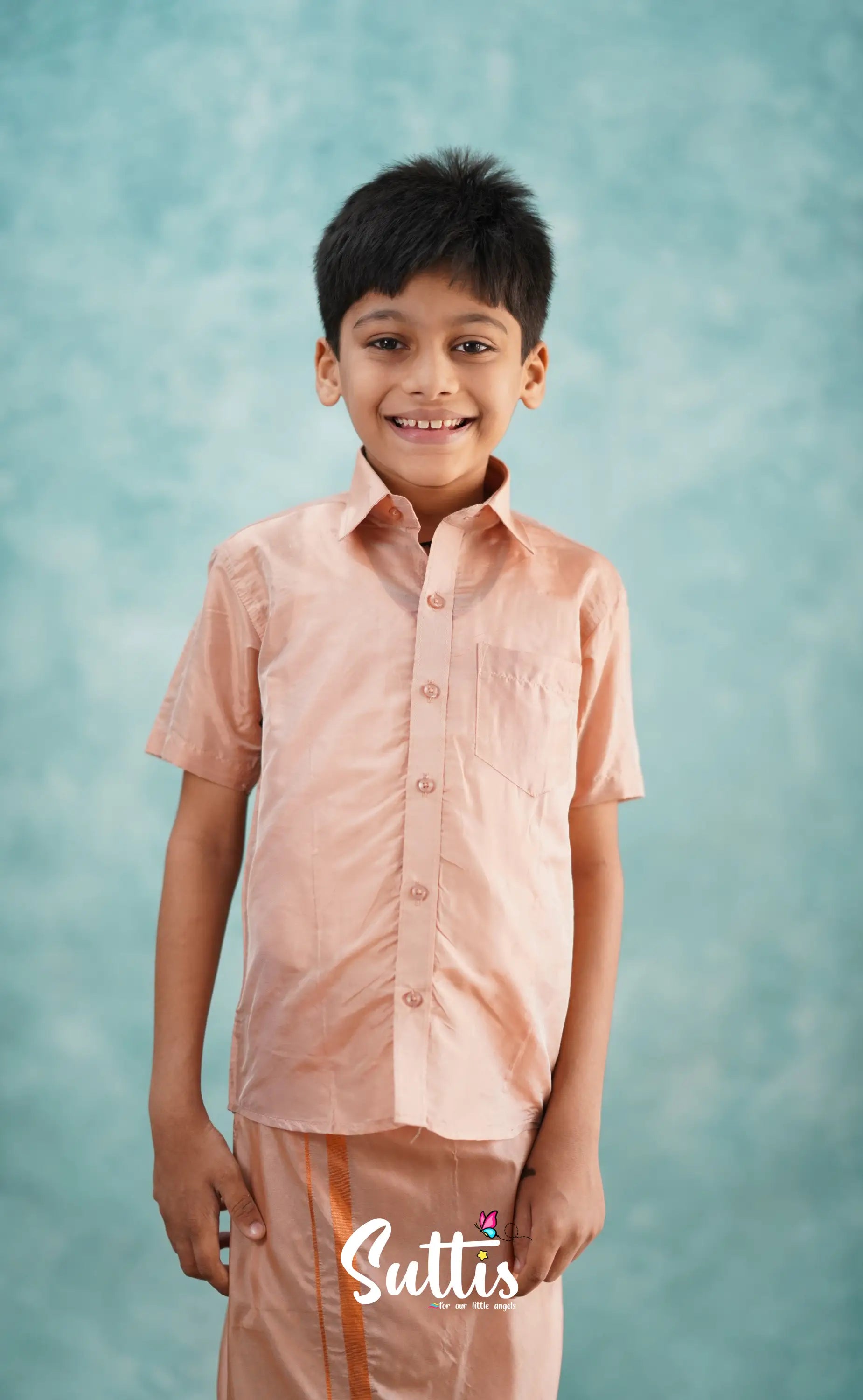 Yazhan - Copper Shade Veshti Sattai Kids-Suttis