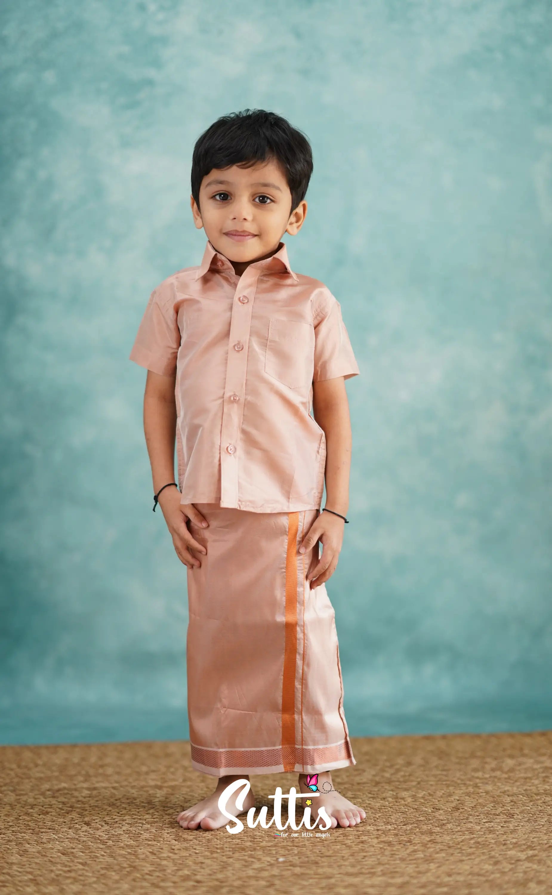 Yazhan - Copper Shade Veshti Sattai Kids-Suttis