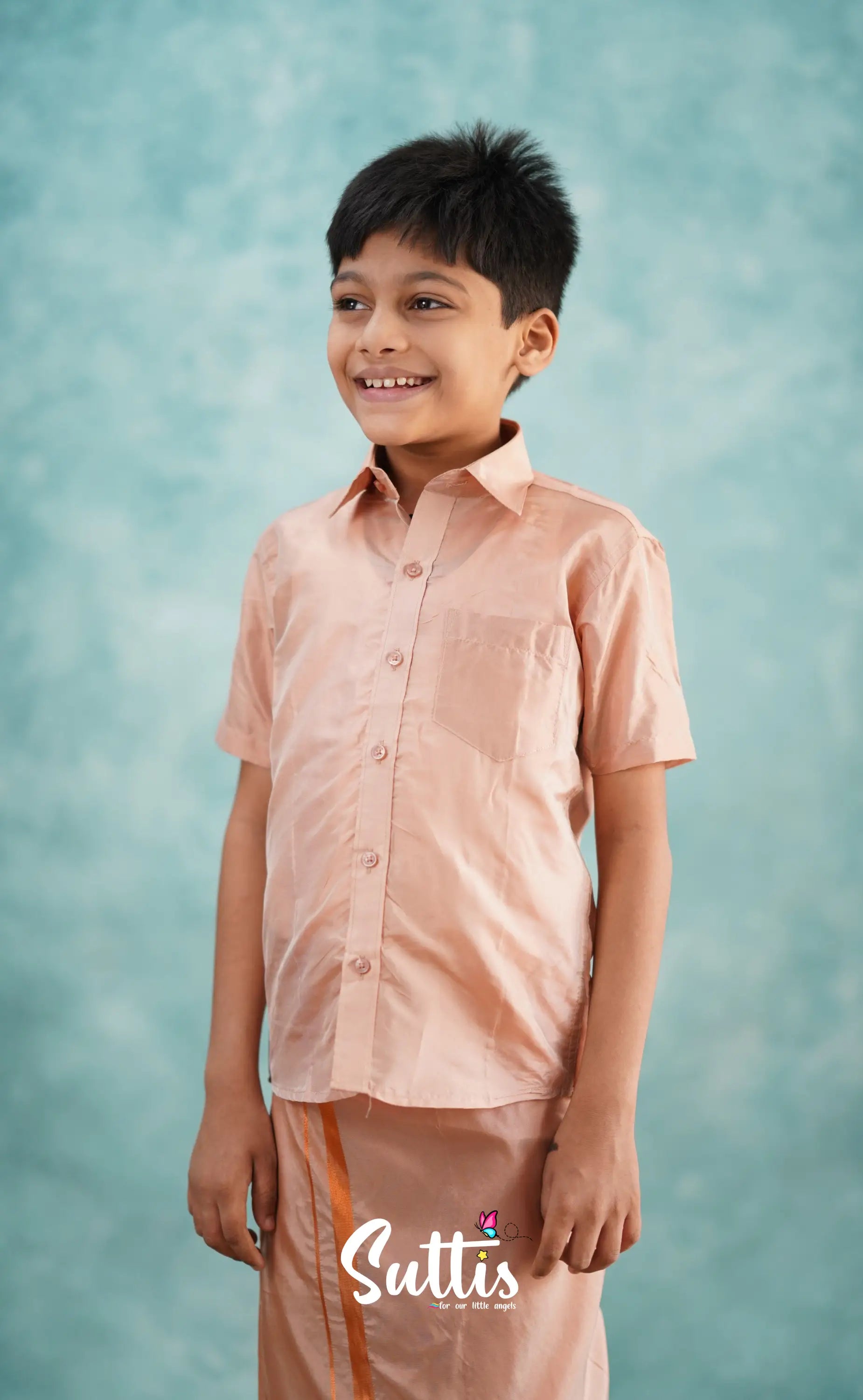 Yazhan - Copper Shade Veshti Sattai Kids-Suttis