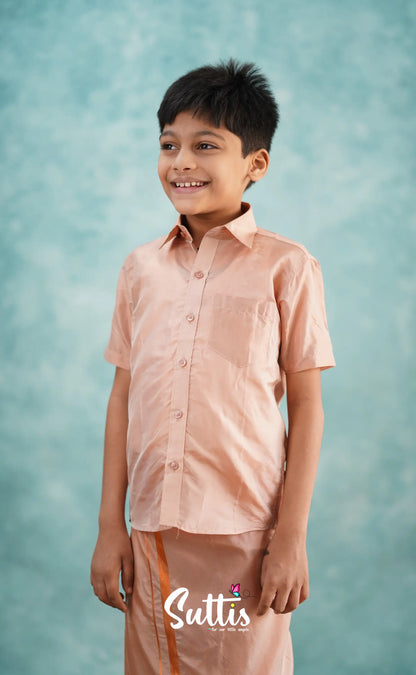 Yazhan - Copper Shade Veshti Sattai Kids-Suttis