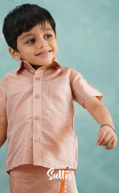 Yazhan - Copper Shade Veshti Sattai Kids-Suttis