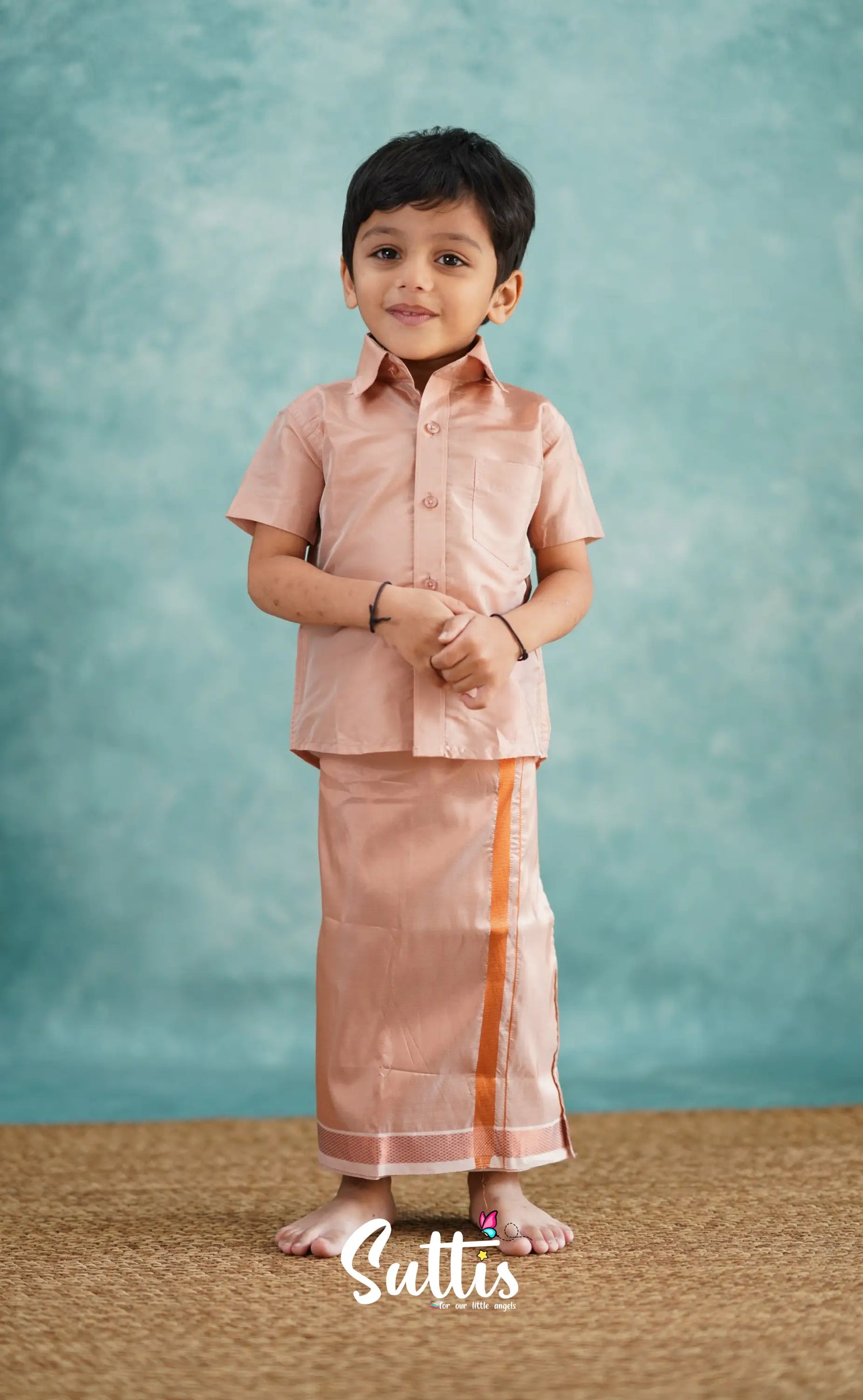 Yazhan - Copper Shade Veshti Sattai Kids-Suttis