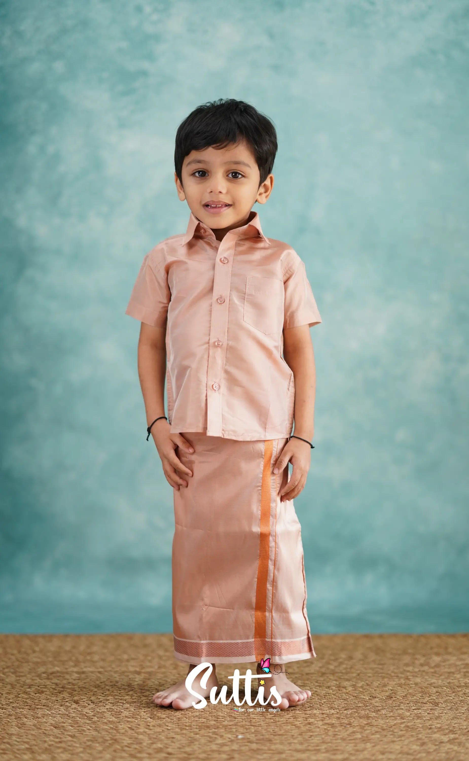 Yazhan - Copper Shade Veshti Sattai Kids-Suttis