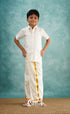 Yazhan - Cream Shade Veshti Sattai Kids-Suttis