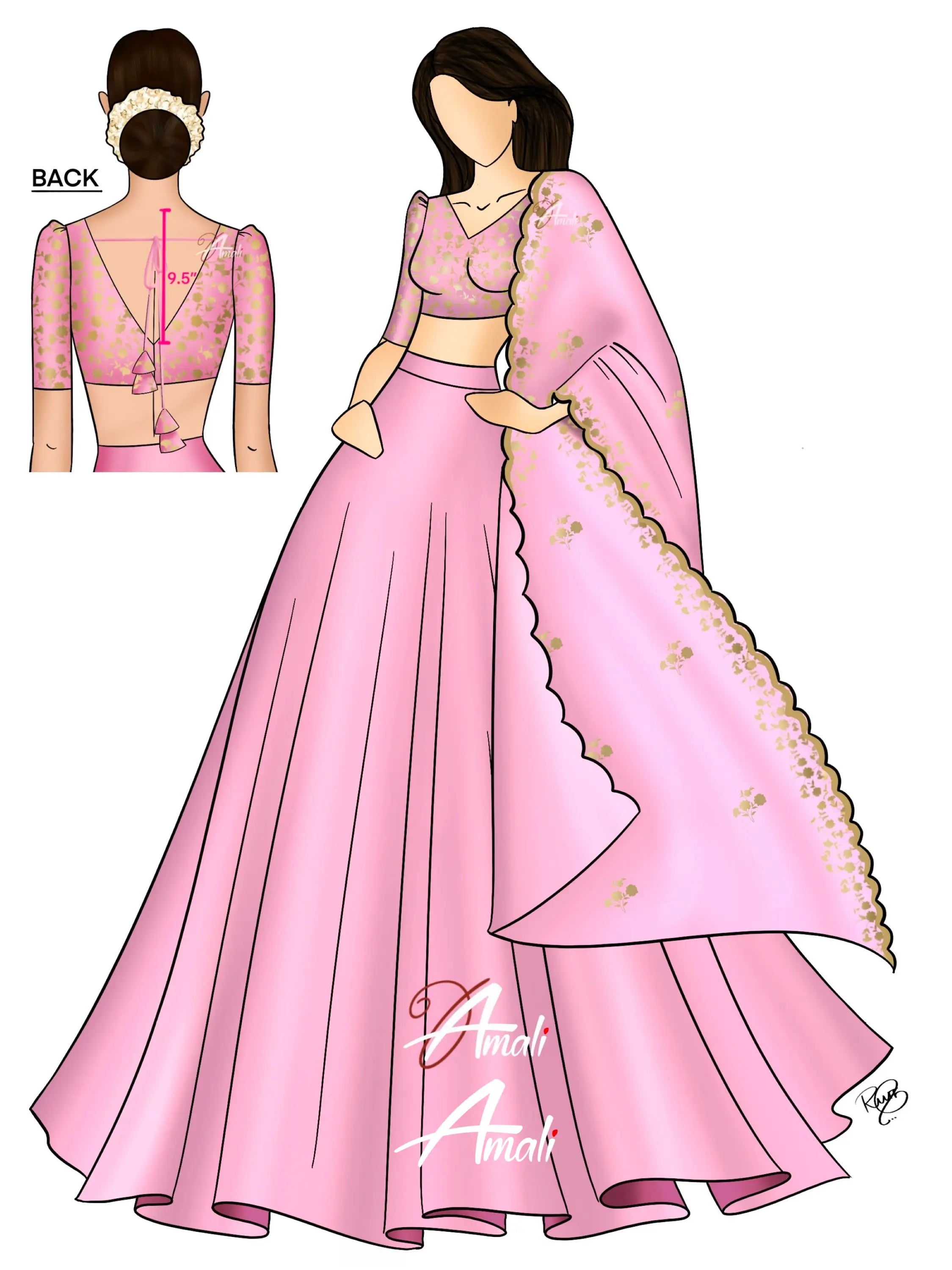 Zaara - Crop Top And Skirt Baby Pink Crop Top Skirts