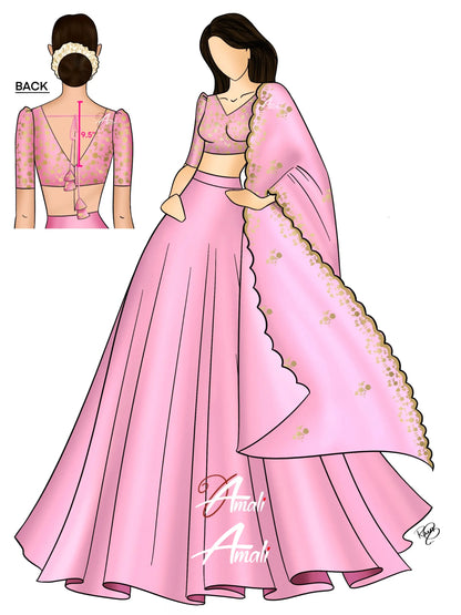 Zaara - Crop Top And Skirt Baby Pink Crop Top Skirts