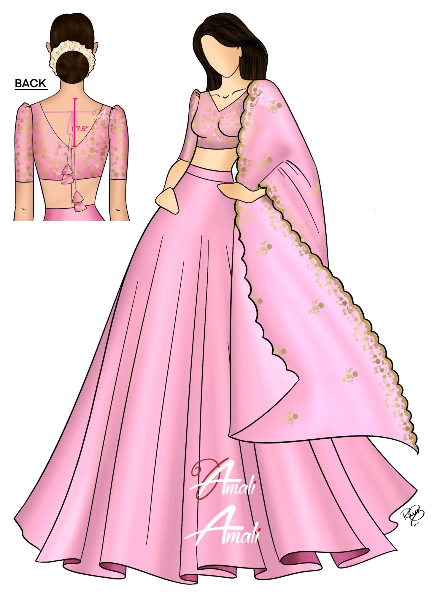 Zaara - Crop Top And Skirt Baby Pink Crop Top Skirts