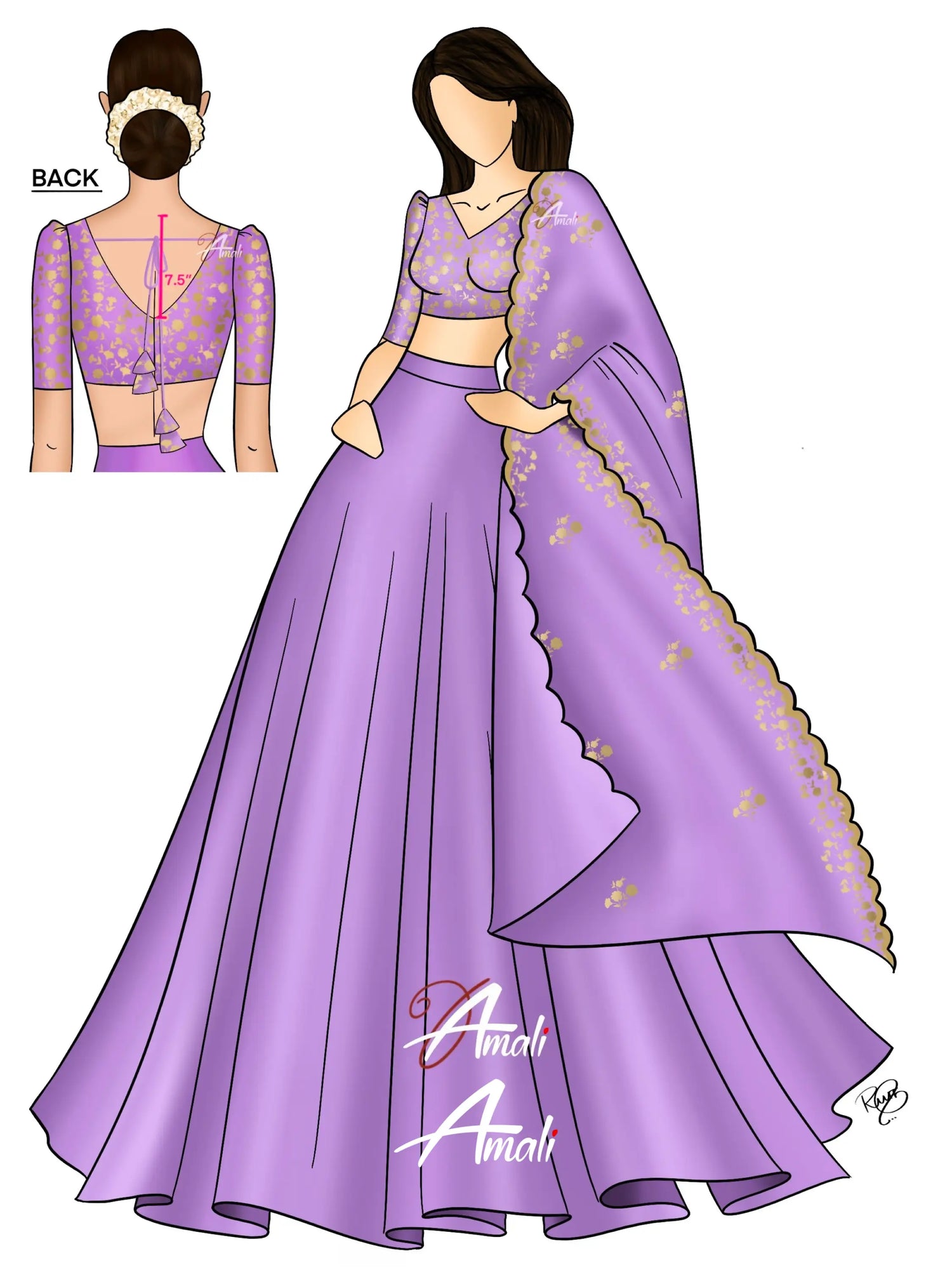 Zaara - Crop Top And Skirt Lavender Crop Top Skirts