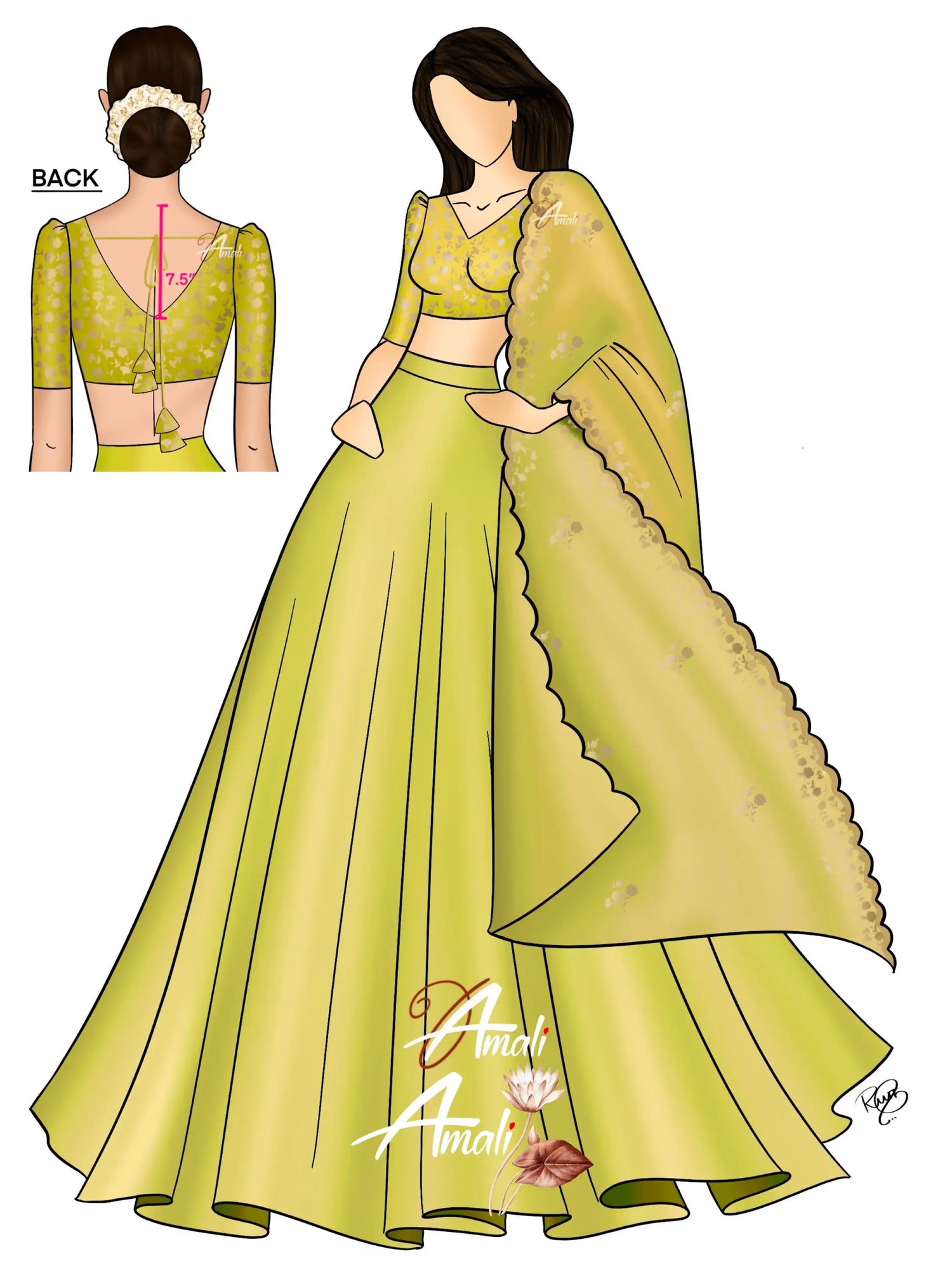 Zaara - Crop Top And Skirt Lime Green Crop Top Skirts