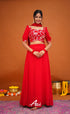 Zaara - Crop Top And Skirt Red Crop Top Skirts