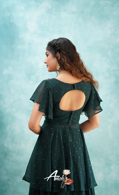 Zaara - Dark Green Top And Skirt