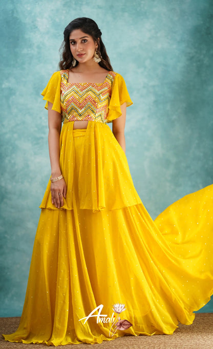 Zaara - Yellow Top And Skirt